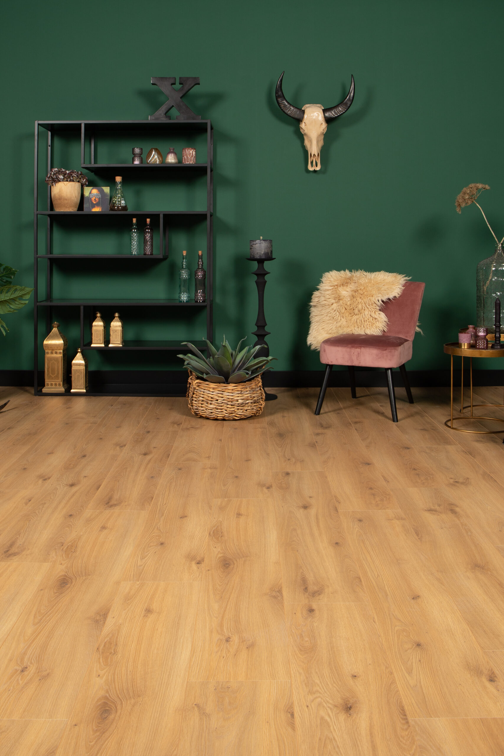 Rechte plank laminaat met knoest woonkamer